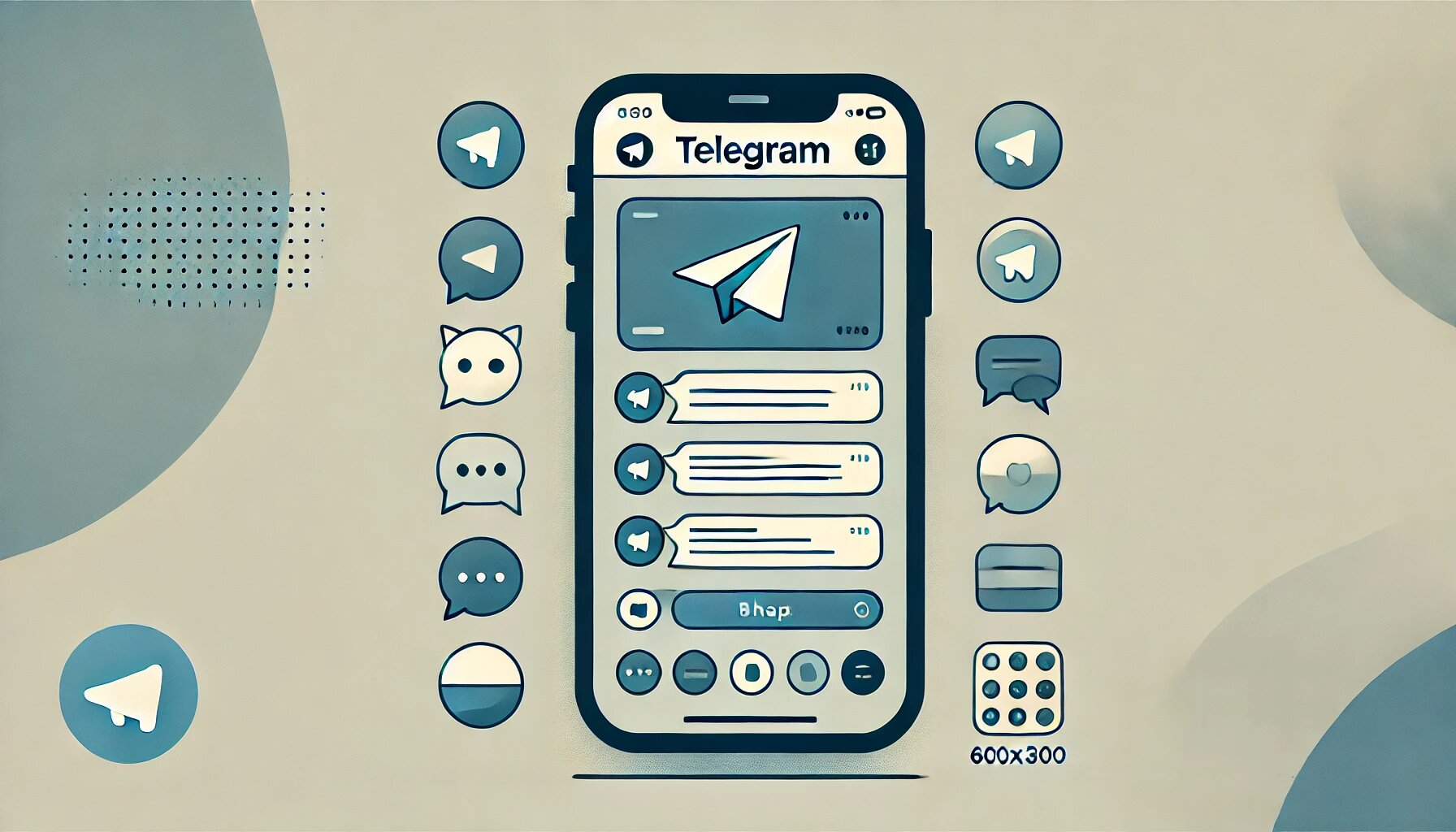 DALL·E 2025-03-04 14.12.00 - A minimalist illustration of a social media app named Telegram. The screen should display simple chat bubbles, basic emojis, and minimalistic design e_proc.jpg